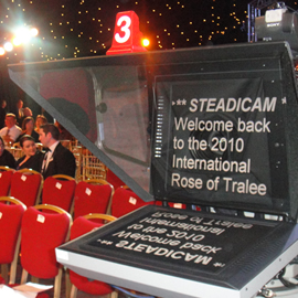 Photo Showing a Teleprompter on a TV Camera